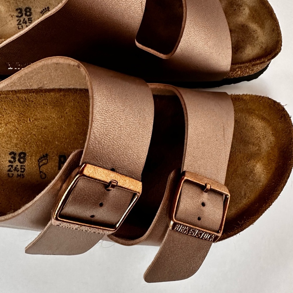 Birkenstock Arizona Rose Gold Metallic Sandals EU 38 US Women’s 7–7.5